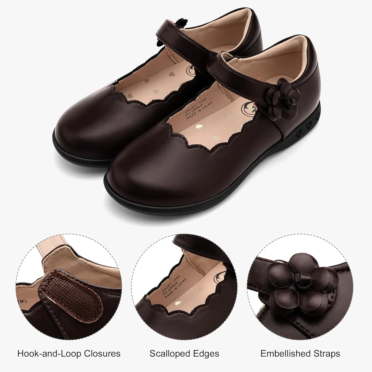 Stelle School Shoes for Girls Uniform Mary Jane Dress Shoes Flats Church Music Recitals(Little/Big Kids)