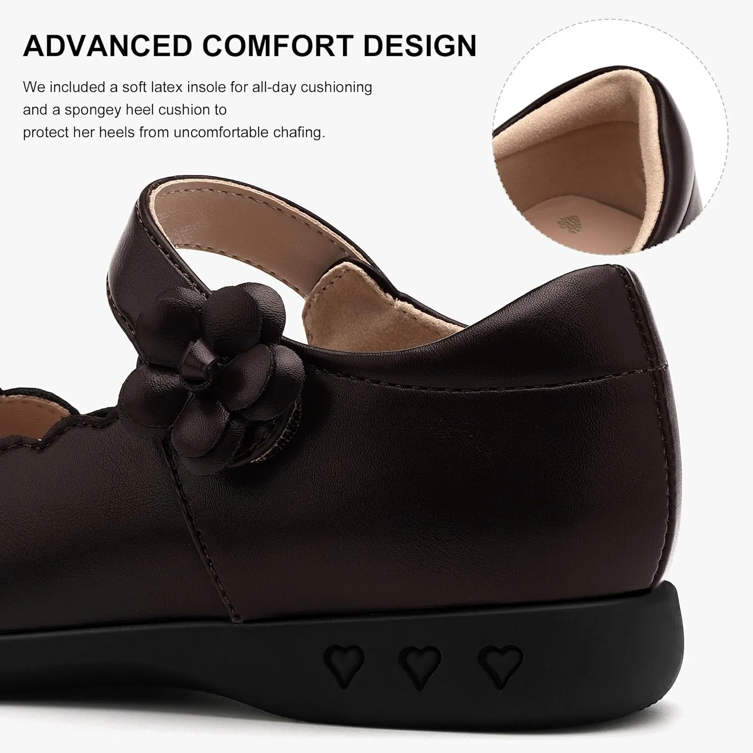 Stelle School Shoes for Girls Uniform Mary Jane Dress Shoes Flats Church Music Recitals(Little/Big Kids)