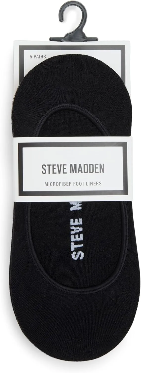 STEVE MADDEN 5PK Solid Microfiber Sneaker Liners