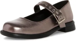 Steve Madden Girls Shoes Girls Bitsy Mary Jane Flat, Pewter, 4 Big Kid