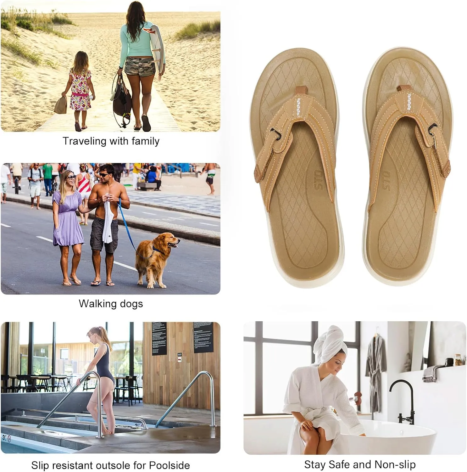 STQ Orthopedic Flip Flops for Women丨Adjustable Beach Sandals