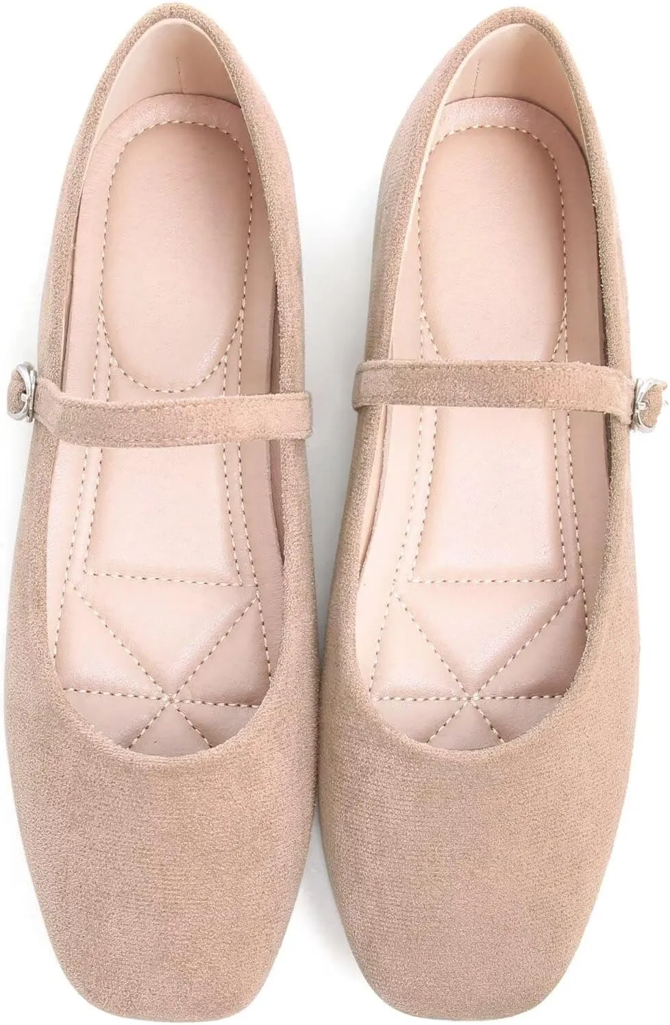 Stunner Mary Jane Square Toe Black Ballet Flats for Women - Comfortable Ankle Strap Casual Slip On Flats