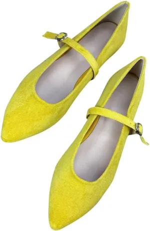 Stunner Women's Mary Jane Flats Fashion Pointed Toe Ballet Flats Comfort Buckle Strap Walk Flats
