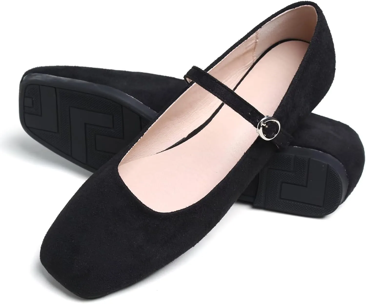 Stunner Womens Mary Jane Flats Round Toe Ballet Flats Stylish Leather Flats One Line Strap Slip On Flat Shoes