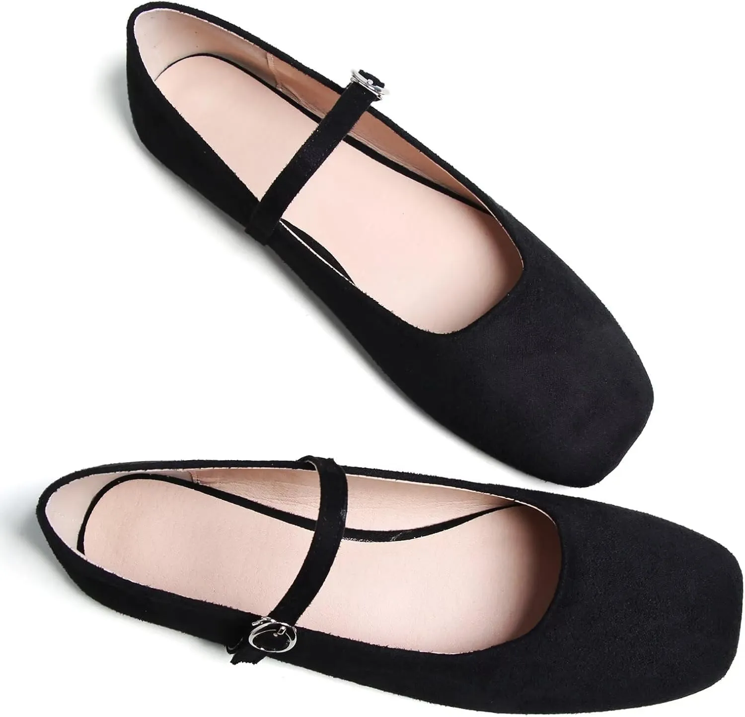 Stunner Womens Mary Jane Flats Round Toe Ballet Flats Stylish Leather Flats One Line Strap Slip On Flat Shoes