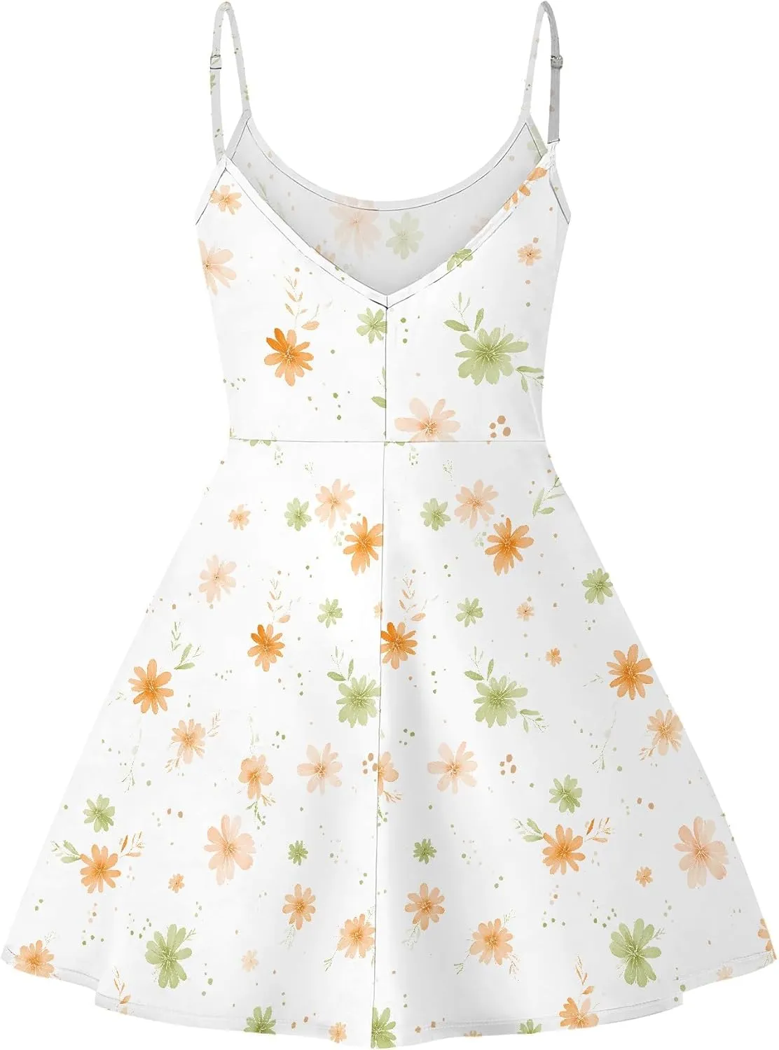 Summer Cami Midi Halter Tank Short Dress Off-Shoulder Backless Adjustable Shoulder Strap Knee-Length Sundress S-3XL