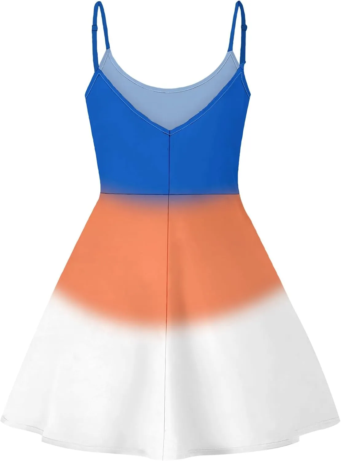 Summer Cami Midi Halter Tank Short Dress Off-Shoulder Backless Adjustable Shoulder Strap Knee-Length Sundress S-3XL