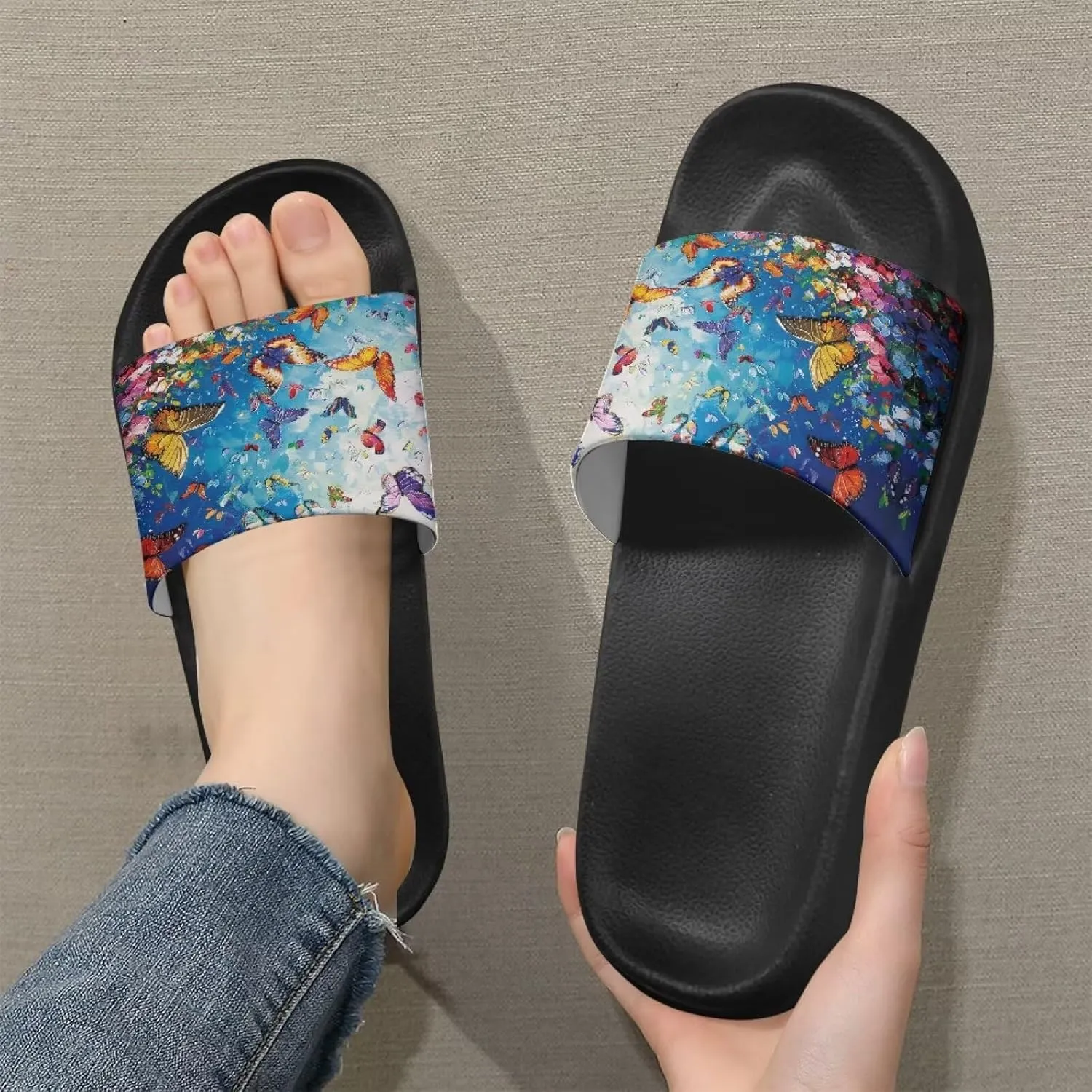 Summer Slides for Women Men Teens Soft EVA Slippers Waterproof Pool Beach Shoes Quick Dry Non Slip Shower Sandals US Size 5.5-12.5