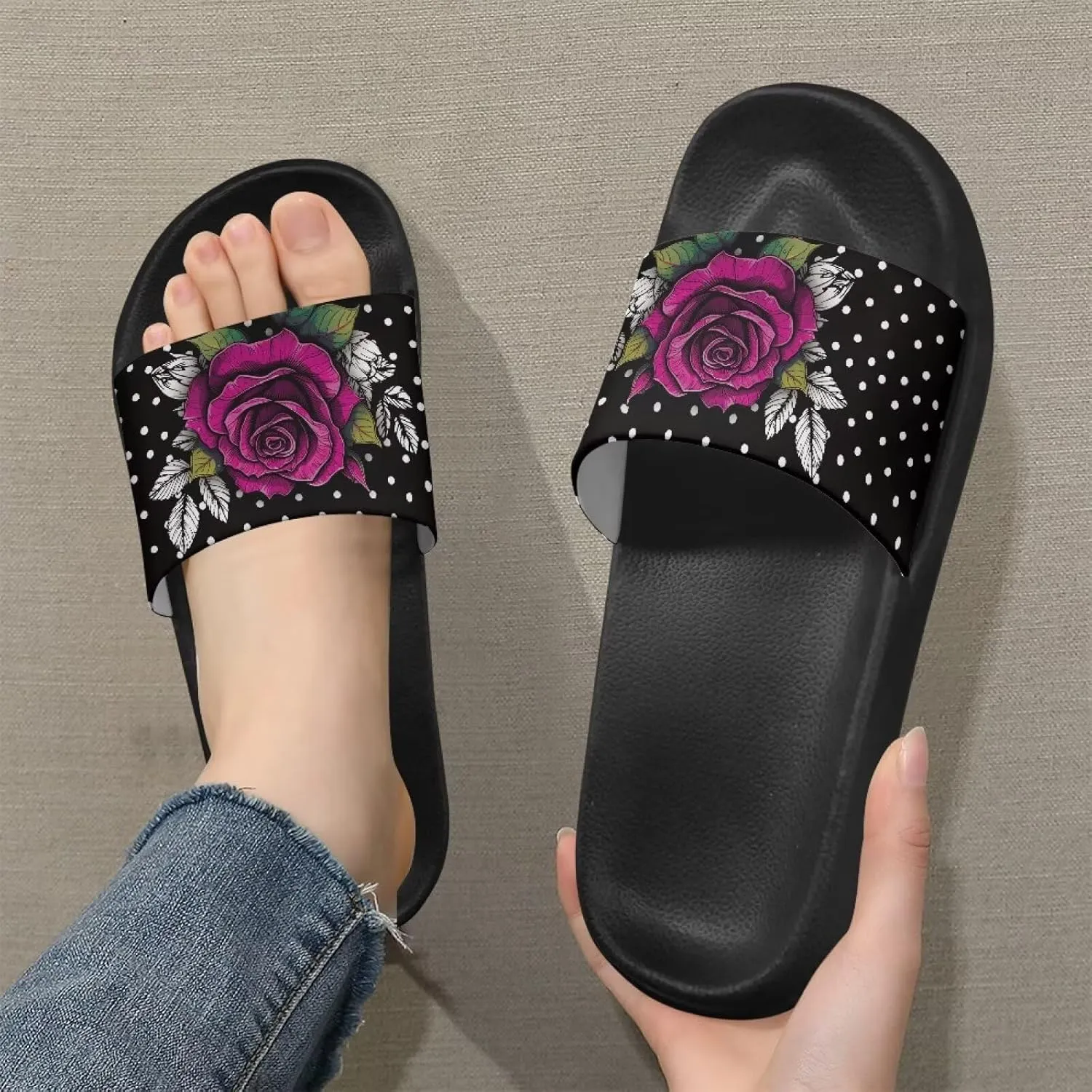 Summer Slides for Women Men Teens Soft EVA Slippers Waterproof Pool Beach Shoes Quick Dry Non Slip Shower Sandals US Size 5.5-12.5