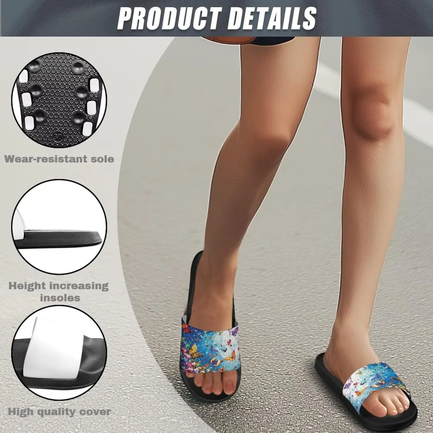 Summer Slides for Women Men Teens Soft EVA Slippers Waterproof Pool Beach Shoes Quick Dry Non Slip Shower Sandals US Size 5.5-12.5