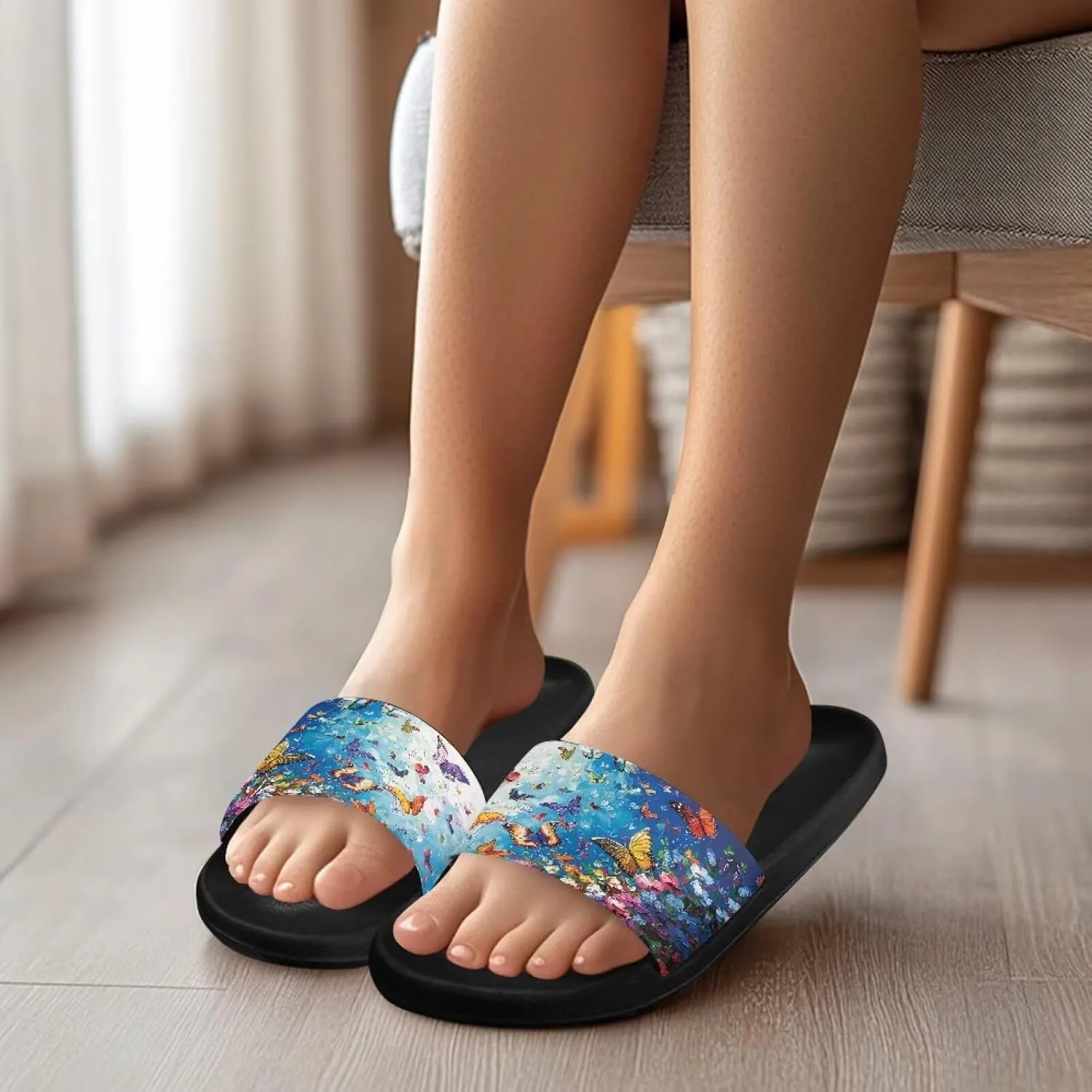 Summer Slides for Women Men Teens Soft EVA Slippers Waterproof Pool Beach Shoes Quick Dry Non Slip Shower Sandals US Size 5.5-12.5