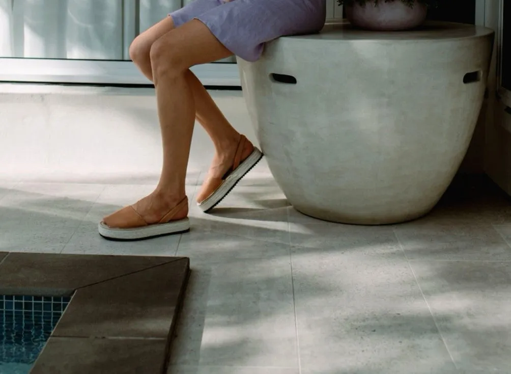 Tan Leather Espadrille