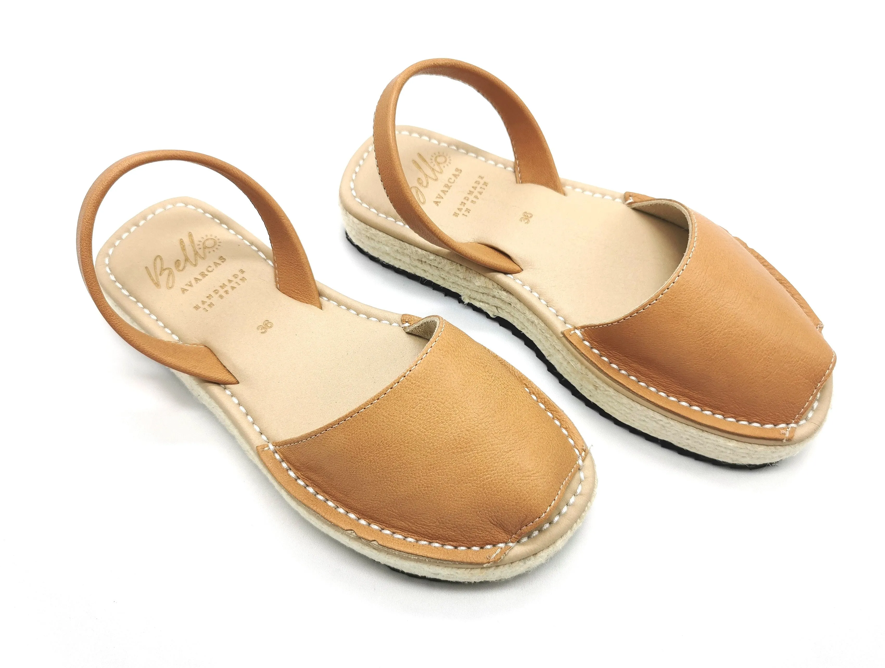 Tan Leather Espadrille
