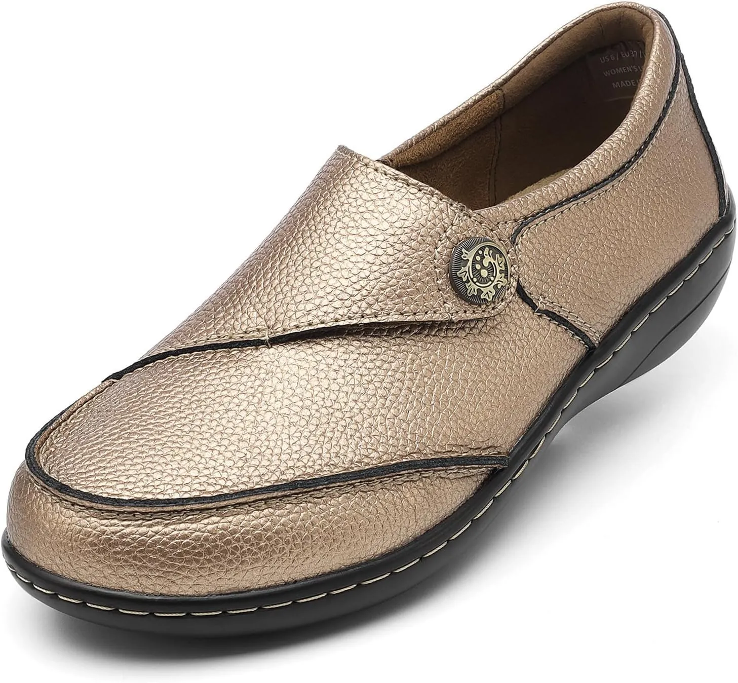 TERRIKAT Women's Classic Casual Leather Loafers Cute Moc Toe Slip On Comfort Walking Flats Lightweight Work Shoes