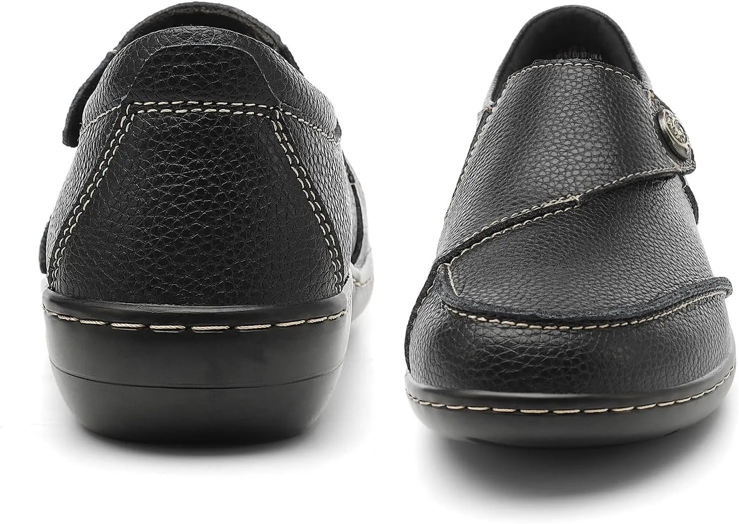 TERRIKAT Women's Classic Casual Leather Loafers Cute Moc Toe Slip On Comfort Walking Flats Lightweight Work Shoes