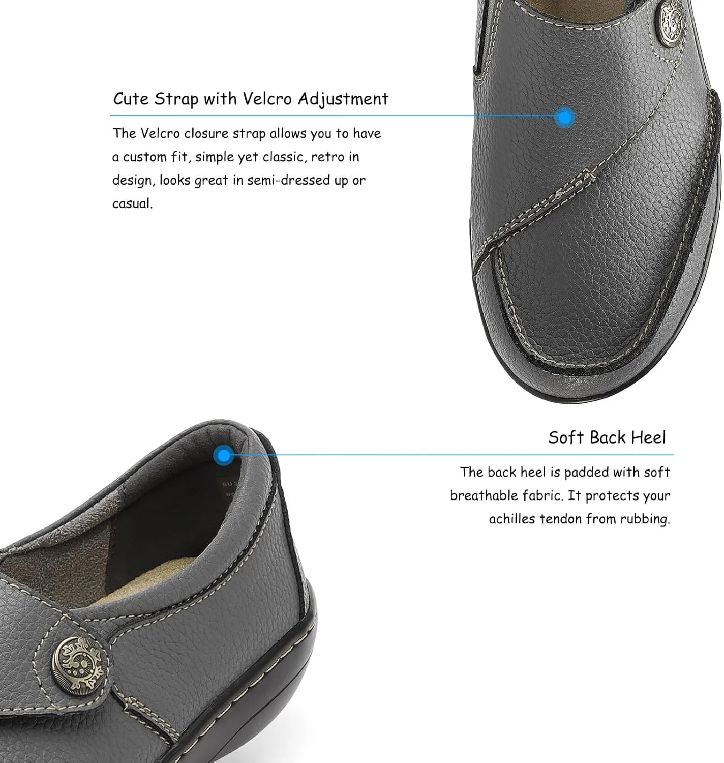 TERRIKAT Women's Classic Casual Leather Loafers Cute Moc Toe Slip On Comfort Walking Flats Lightweight Work Shoes