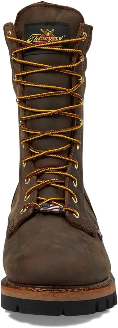 Thorogood 9" Round Toe Waterproof Work Boots for Men with a Non-Safety Toe