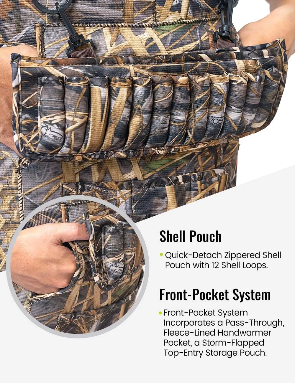 TIDEWE Hunting Wader with 1400&1600G Insulation Rubber Boot, 5mm Neoprene Waterproof Chest Wader for Fishing, Hunting