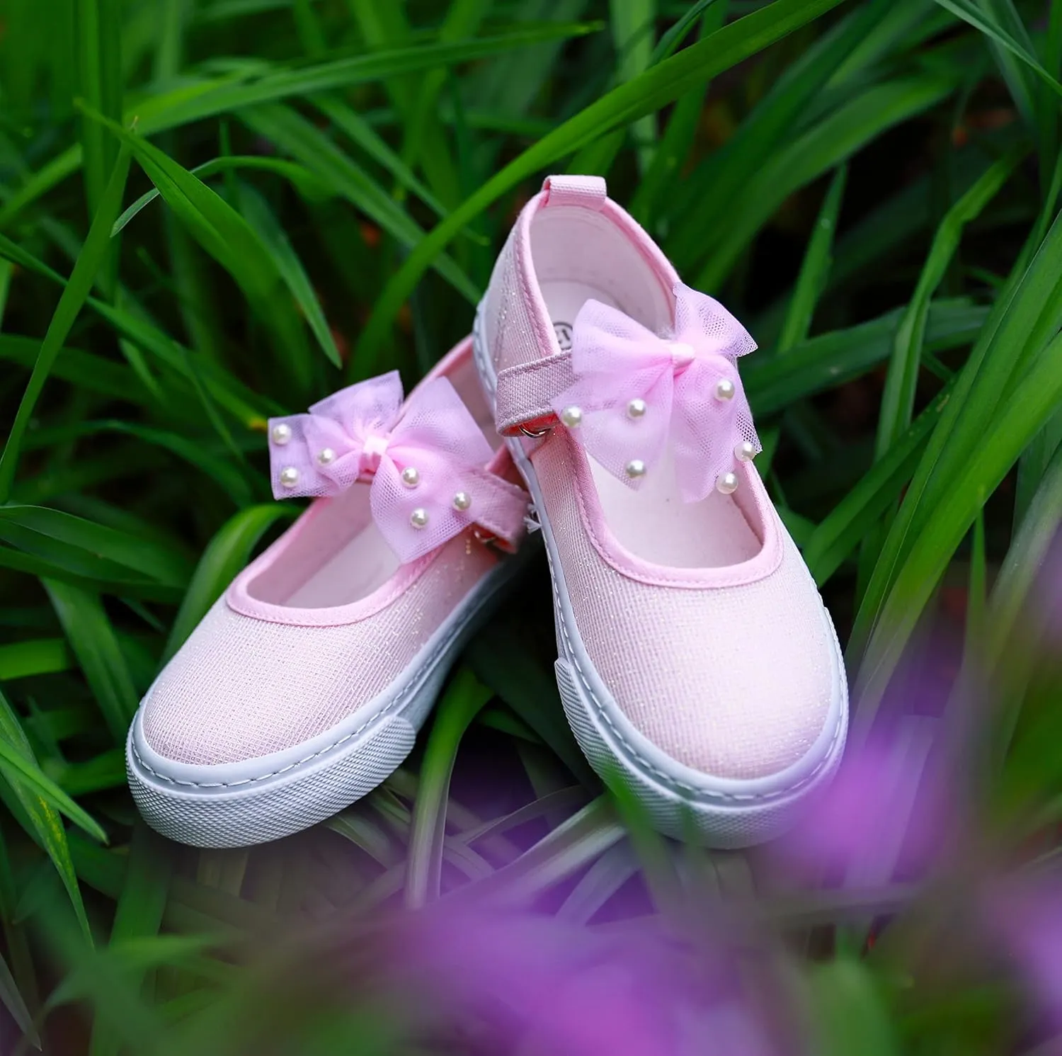 Toandon Toddler Girls Sparkle Glitter Flats Sneakers Age 3-10