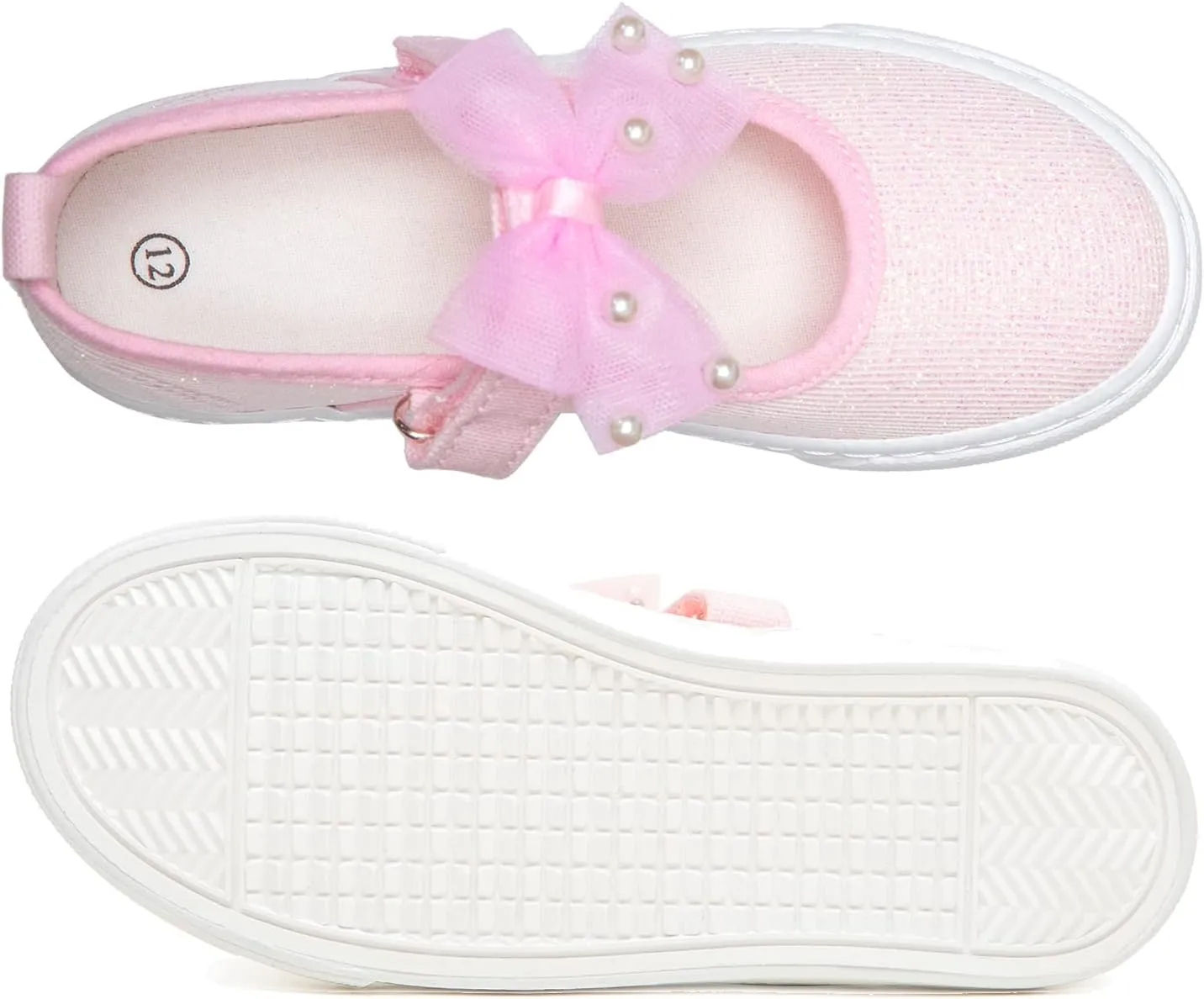 Toandon Toddler Girls Sparkle Glitter Flats Sneakers Age 3-10