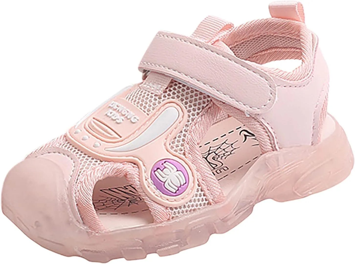 Toddler Boys Light Up Sandals Closed Toe Breathable Non Slip Kids Girls Beach Sandals Soft Sole Summer Outdoor