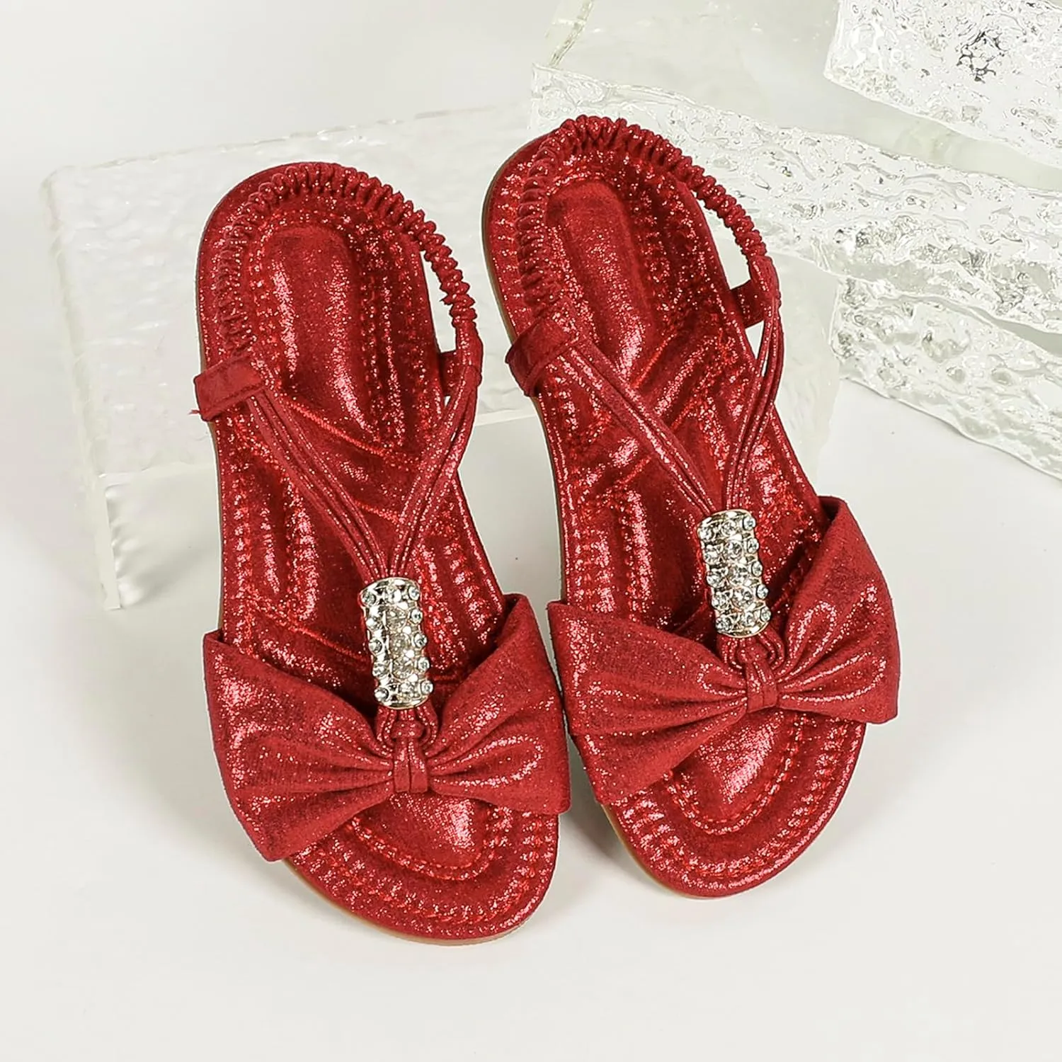 Toddler Girls Sandals Elastic Strap Comfort Soft Princess Flats Summer Cute Bowknot Summer Shoes