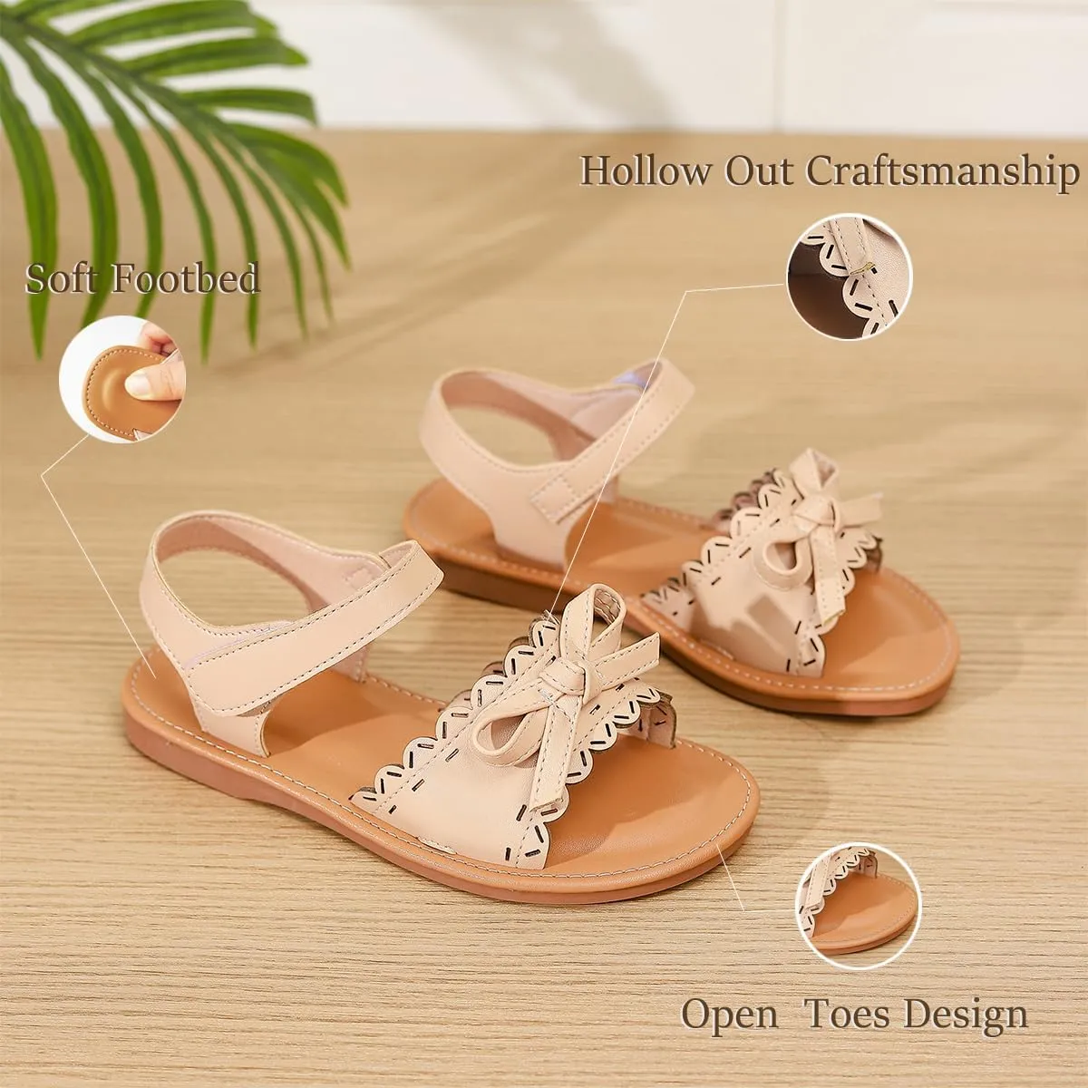 Toddler Girls Sandals Summer Flats Dress Shoes for Baby Little Kids Girl