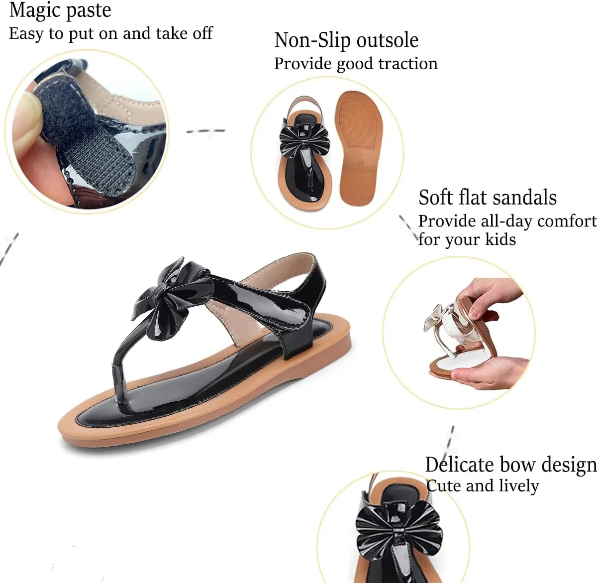 Toddler Girls Sandals Summer Flats Dress Shoes for Baby Little Kids Girl