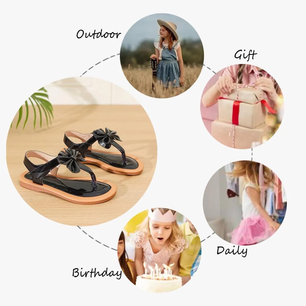 Toddler Girls Sandals Summer Flats Dress Shoes for Baby Little Kids Girl