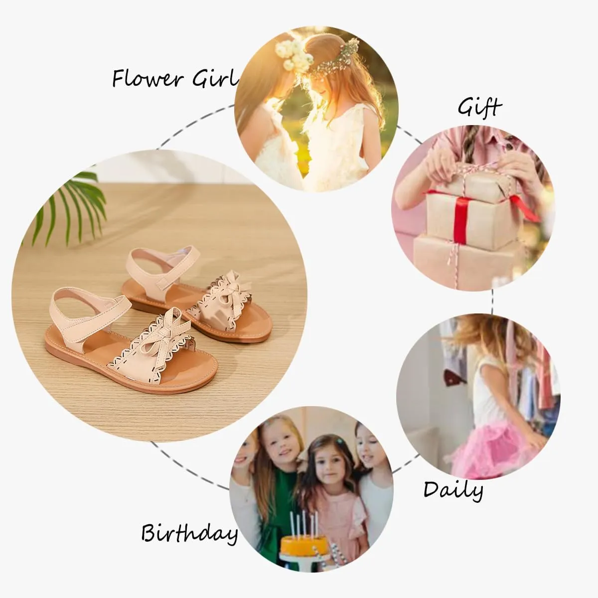 Toddler Girls Sandals Summer Flats Dress Shoes for Baby Little Kids Girl