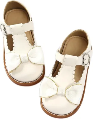 Toddler Little Girls White Size 11 Mary Jane Dress Shoes Flats for Girl School Uniform Shoes
