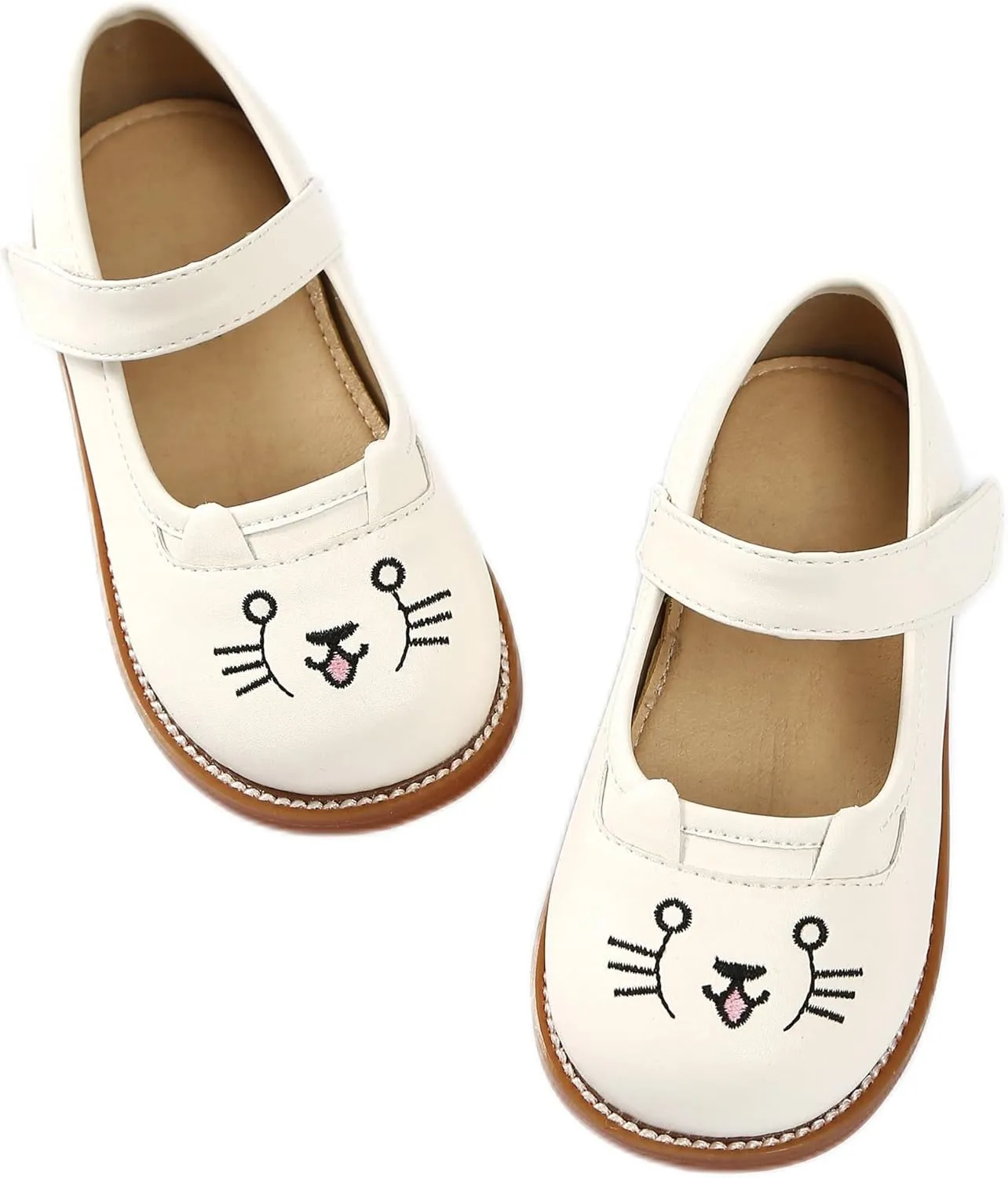 Toddler Little Girls White Size 6 Mary Jane Dress Shoes Flats for Girl School Uniform Shoes