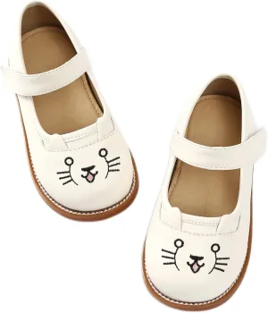 Toddler Little Girls White Size 6 Mary Jane Dress Shoes Flats for Girl School Uniform Shoes