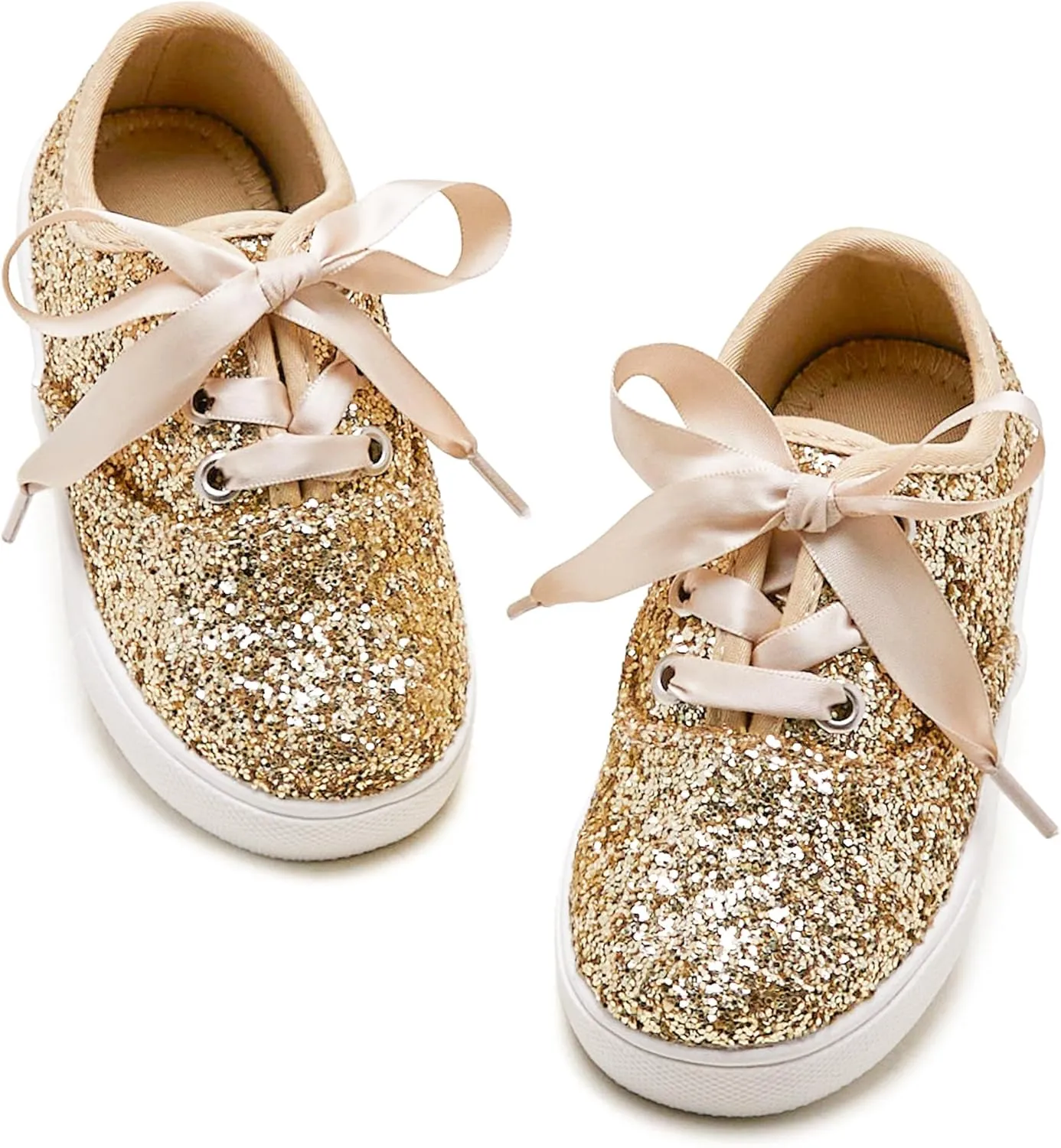 Toddler/Little Girls Sneakers-Slip On Glitter Sports Shoes for Running Walking