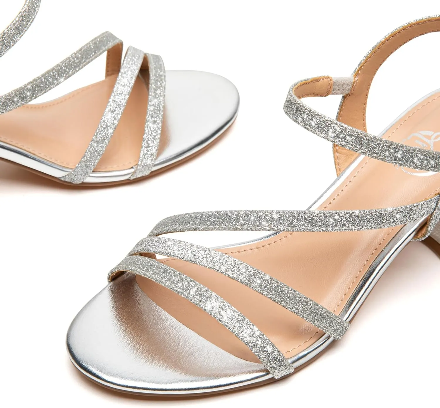 Trary Strappy Heels for Women, Sandals Women Dressy, 2.16 inch Low Block Heels for Women
