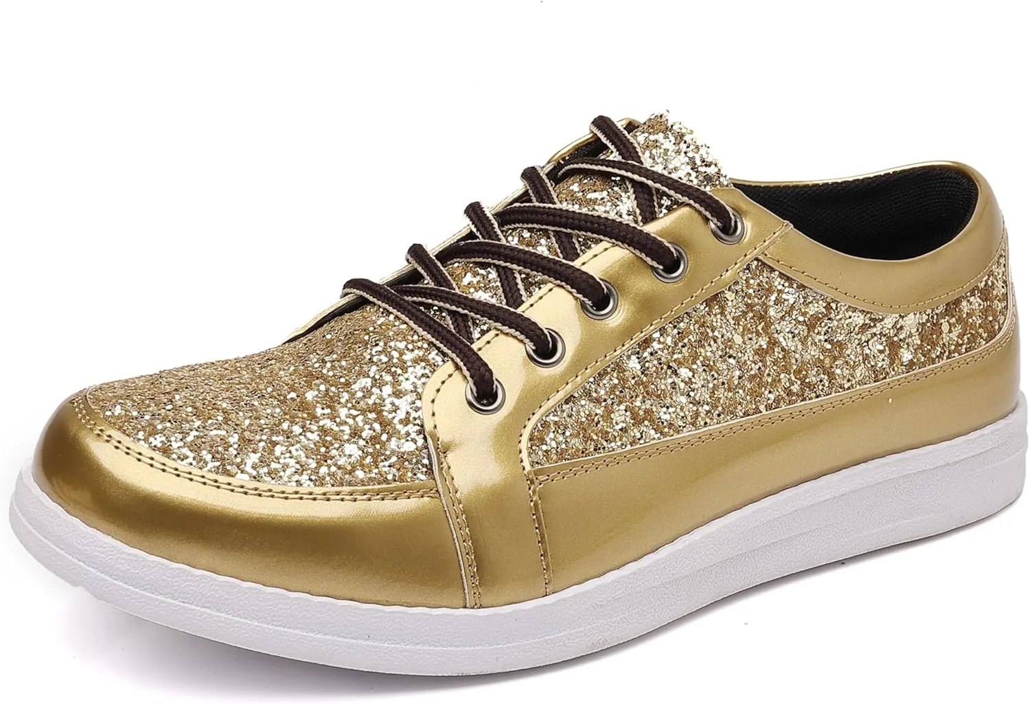Trsorini Mens Glitter Shoes Sparkly Sneakers Fashion Bling Sequin Shiny Comfort Men Shoes