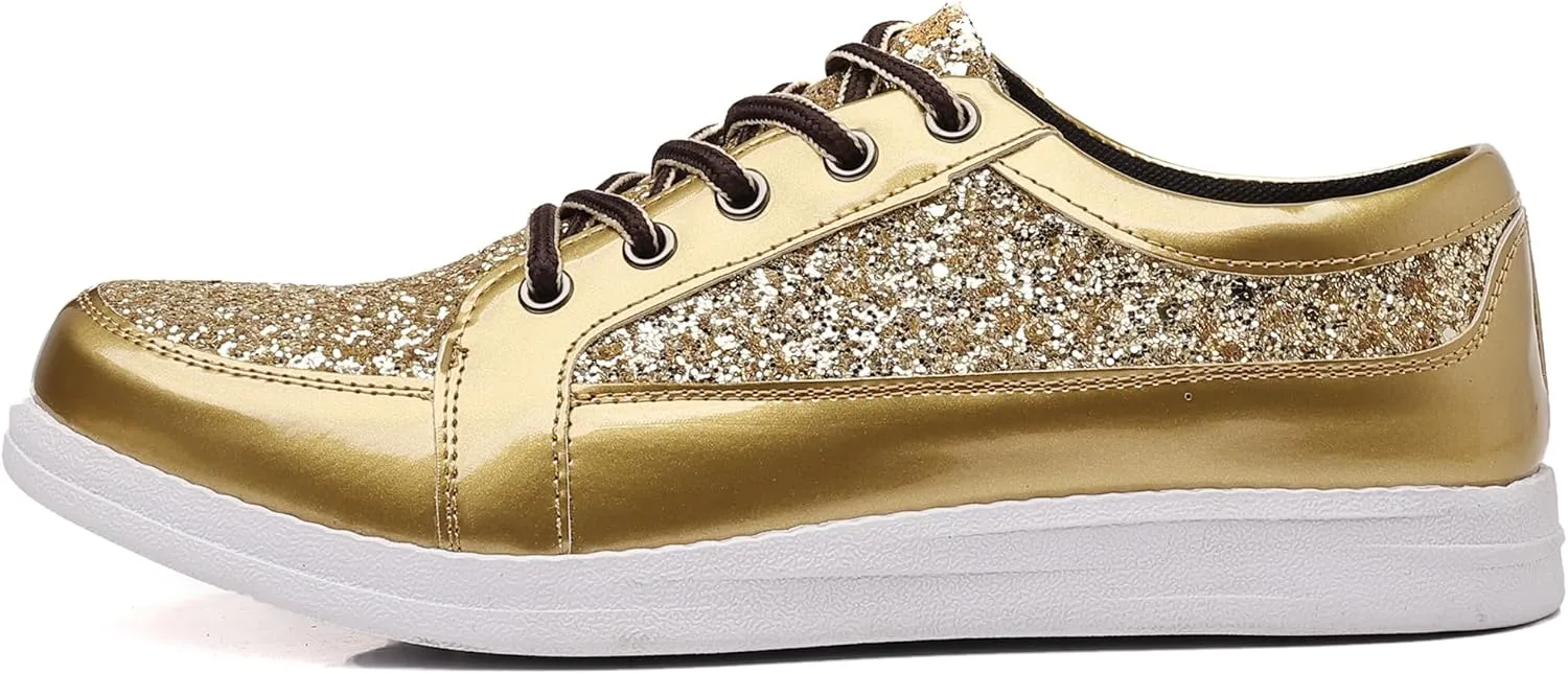 Trsorini Mens Glitter Shoes Sparkly Sneakers Fashion Bling Sequin Shiny Comfort Men Shoes