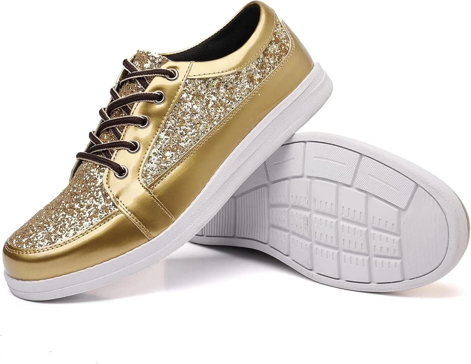 Trsorini Mens Glitter Shoes Sparkly Sneakers Fashion Bling Sequin Shiny Comfort Men Shoes