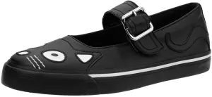 T.U.K. Shoes Kitty Face Black Mary Janes for Women