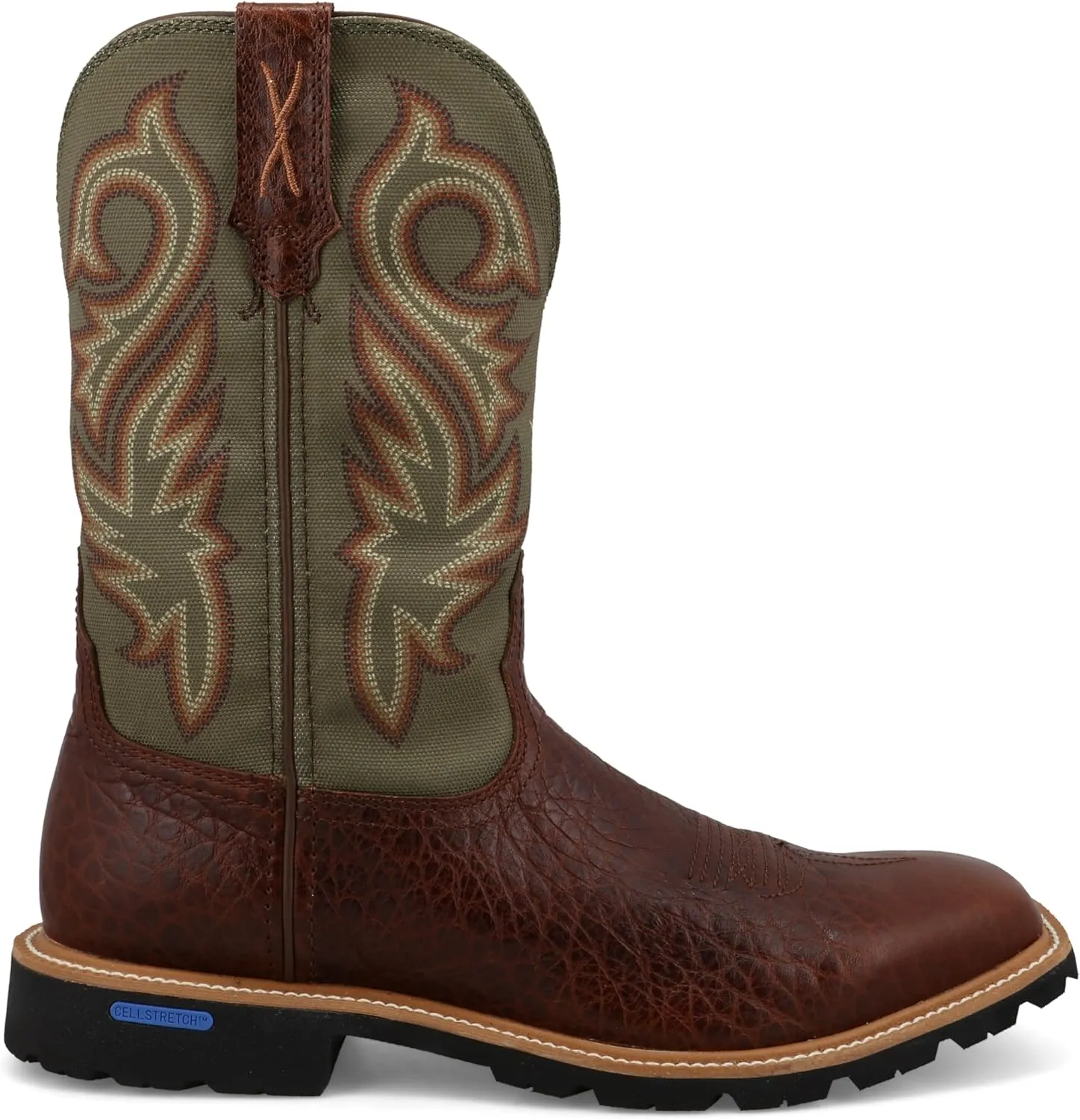 Twisted X Men's 11" Tech X Boot, Wide Square Toe with CellStretch and Tech X