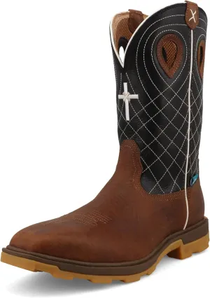 Twisted X Men's 12" UltraLite X Work Boot, Square Toe Nano Toe with UltraLite X