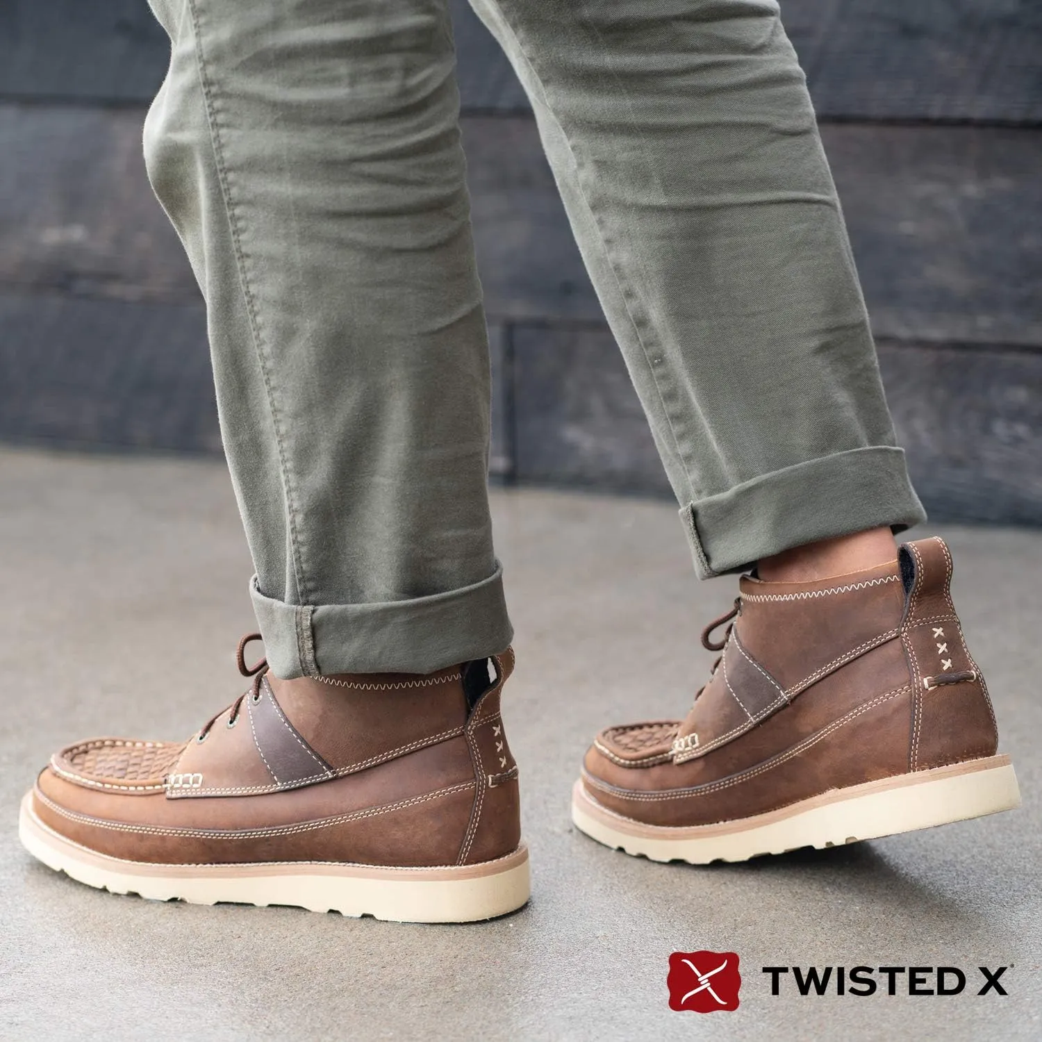 Twisted X Men's 4" Chelsea Wedge Sole Boot, Moc Toe
