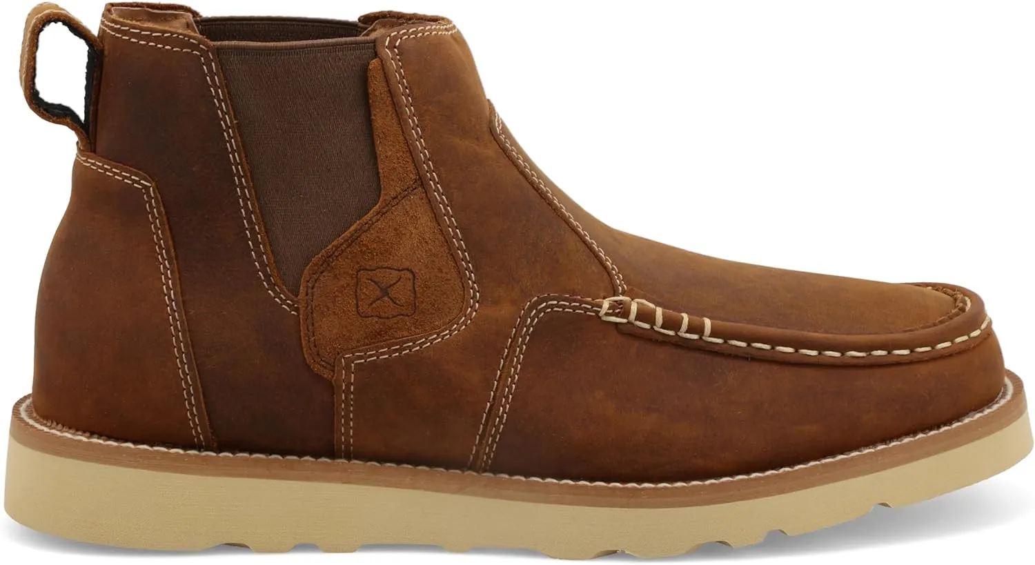 Twisted X Men's 4" Chelsea Wedge Sole Boot, Moc Toe