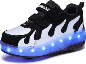 Two Wheeled Walking Shoes Rechargeable LED Flash Shoes Roller Skates