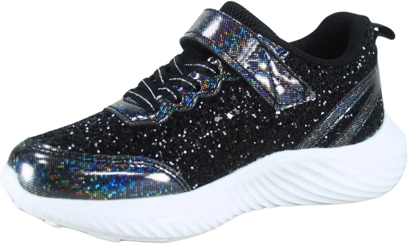 TZ Youth Kid's Girl's Glitter Fashion Sneakers Sparking Shiny Casual Athletic Walking Shoes