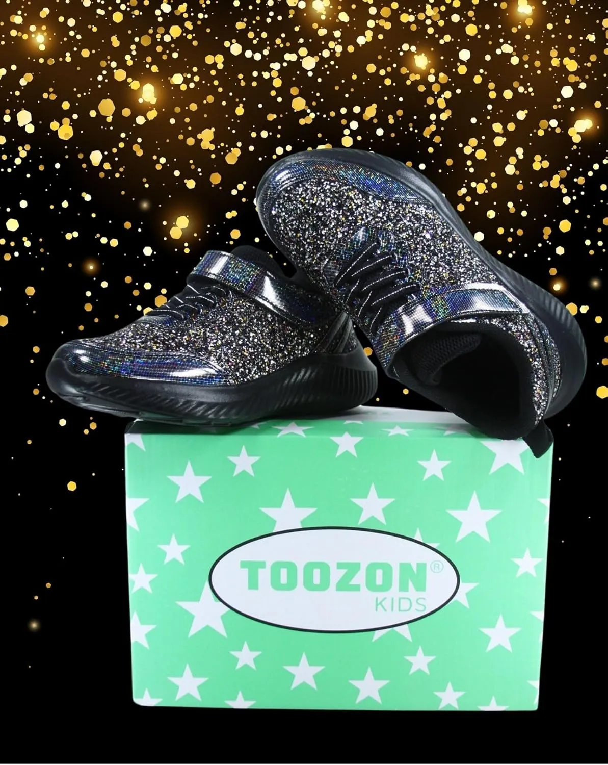 TZ Youth Kid's Girl's Glitter Fashion Sneakers Sparking Shiny Casual Athletic Walking Shoes