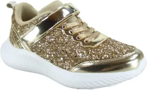 TZ Youth Kid's Girl's Glitter Fashion Sneakers Sparking Shiny Casual Athletic Walking Shoes