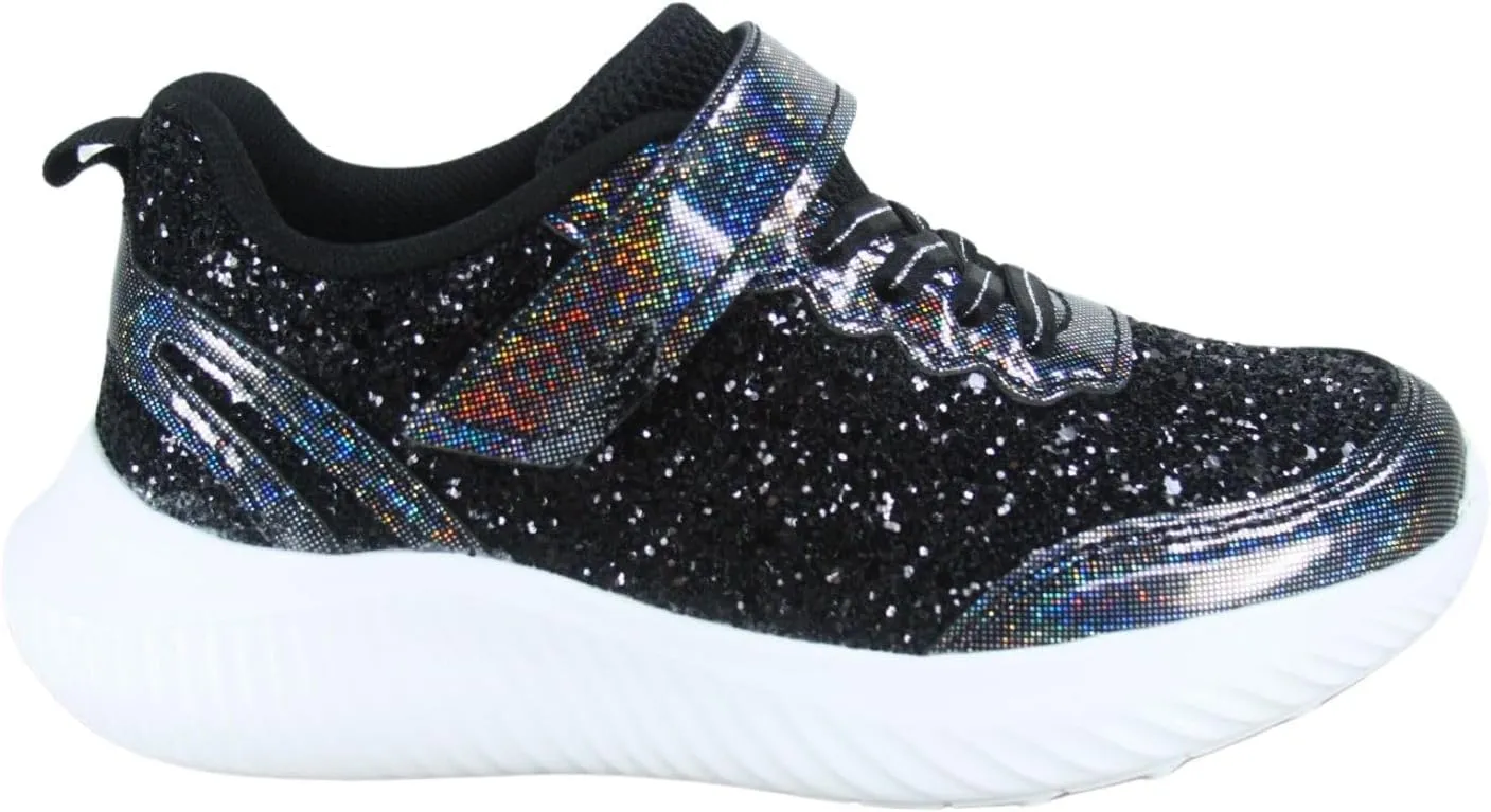TZ Youth Kid's Girl's Glitter Fashion Sneakers Sparking Shiny Casual Athletic Walking Shoes