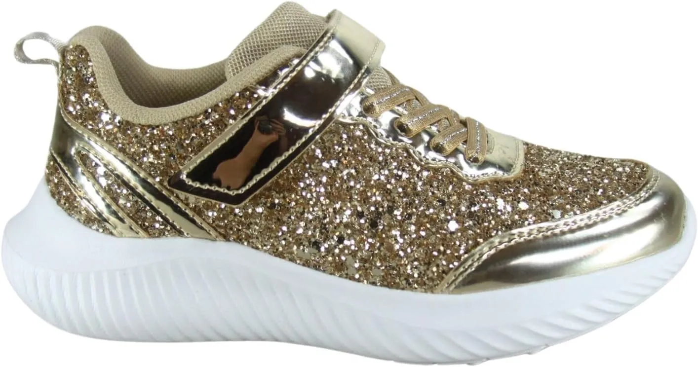 TZ Youth Kid's Girl's Glitter Fashion Sneakers Sparking Shiny Casual Athletic Walking Shoes