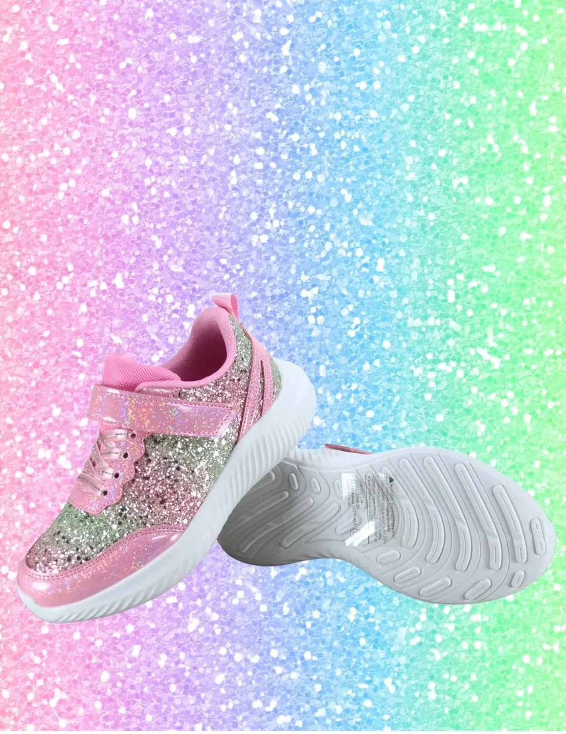 TZ Youth Kid's Girl's Glitter Fashion Sneakers Sparking Shiny Casual Athletic Walking Shoes